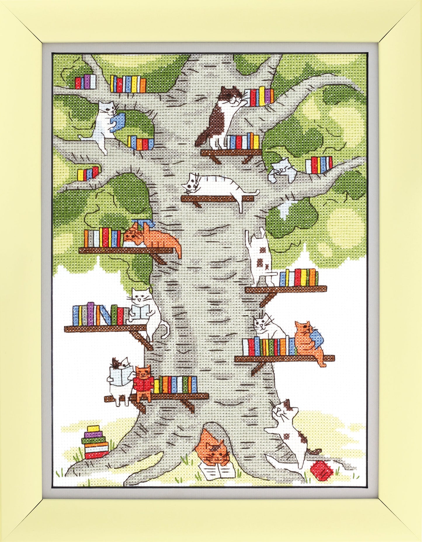 Counted cross stitch kit “Library in the forest"